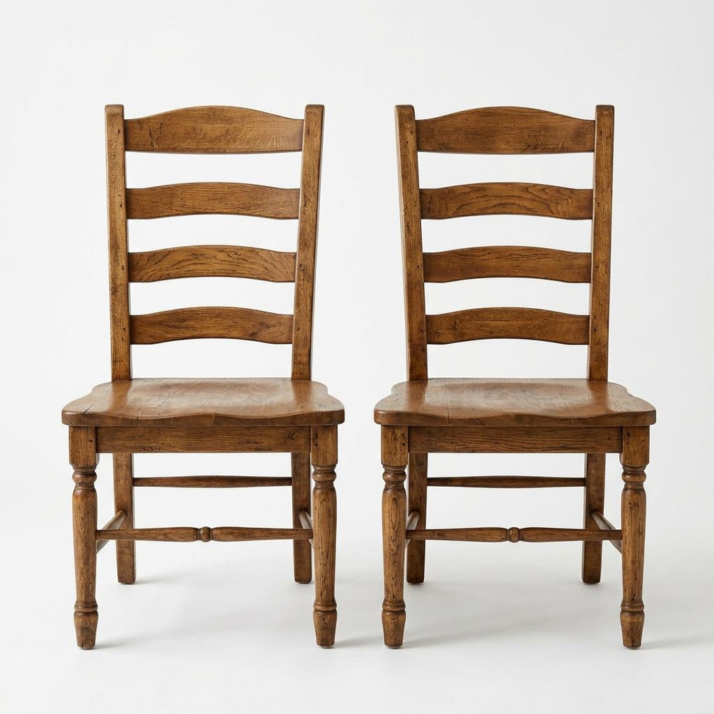 Farmhouse Slat-Back Dining Chair Set of 2