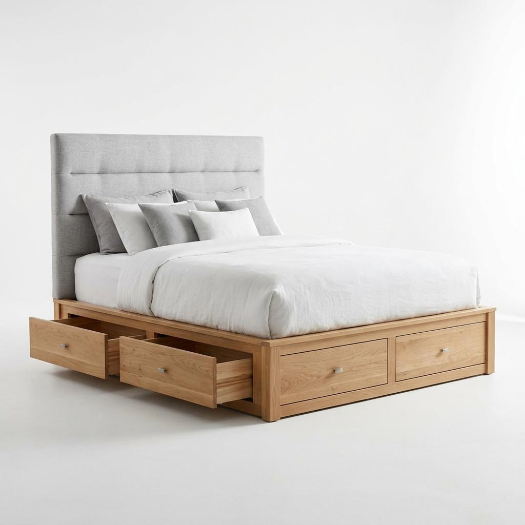 Harbor Queen Storage Bed with 4 Under-Bed Drawers
