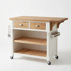 Kitchen Island Cart with Drop-Leaf and Storage