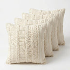 Woven Textured Throw Pillow Covers Set of 4
