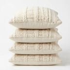 Woven Textured Throw Pillow Covers Set of 4